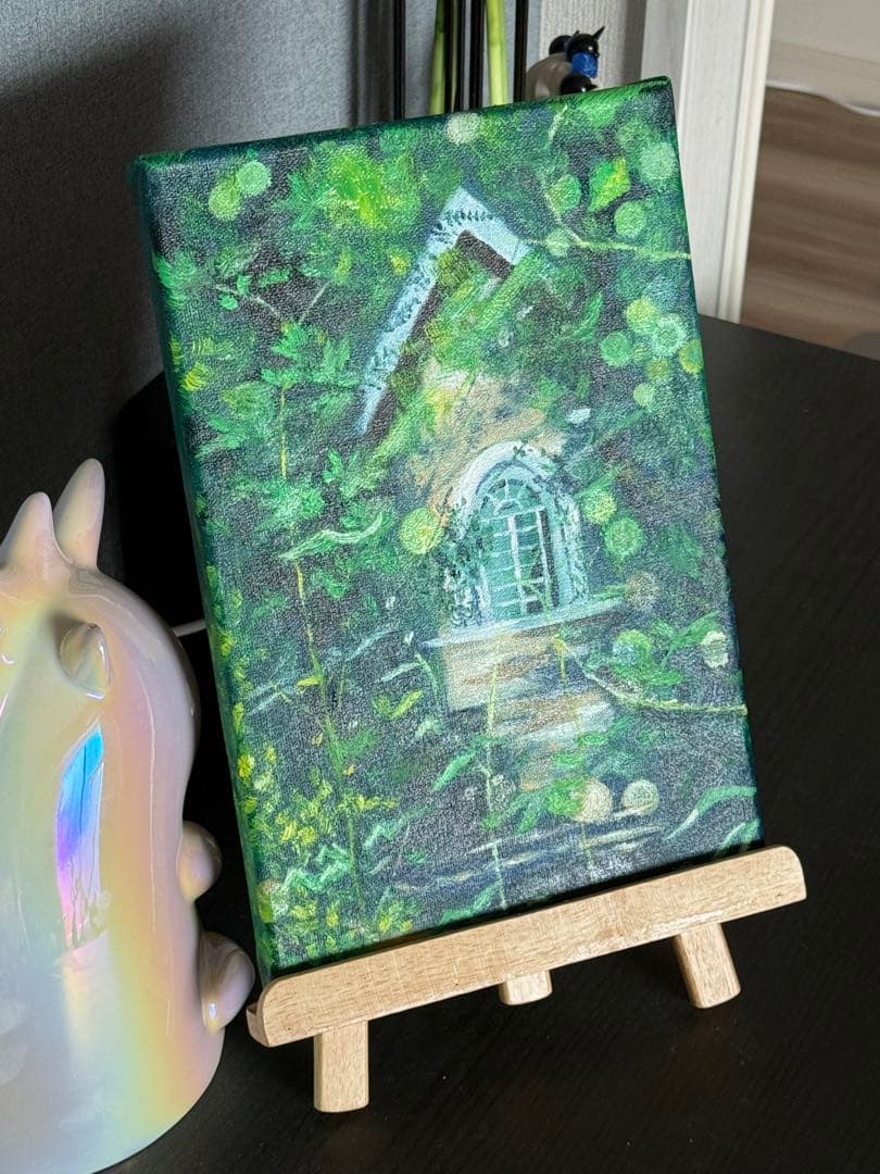 「林間の部屋」　手描き　油絵　風景画　原画　油彩画