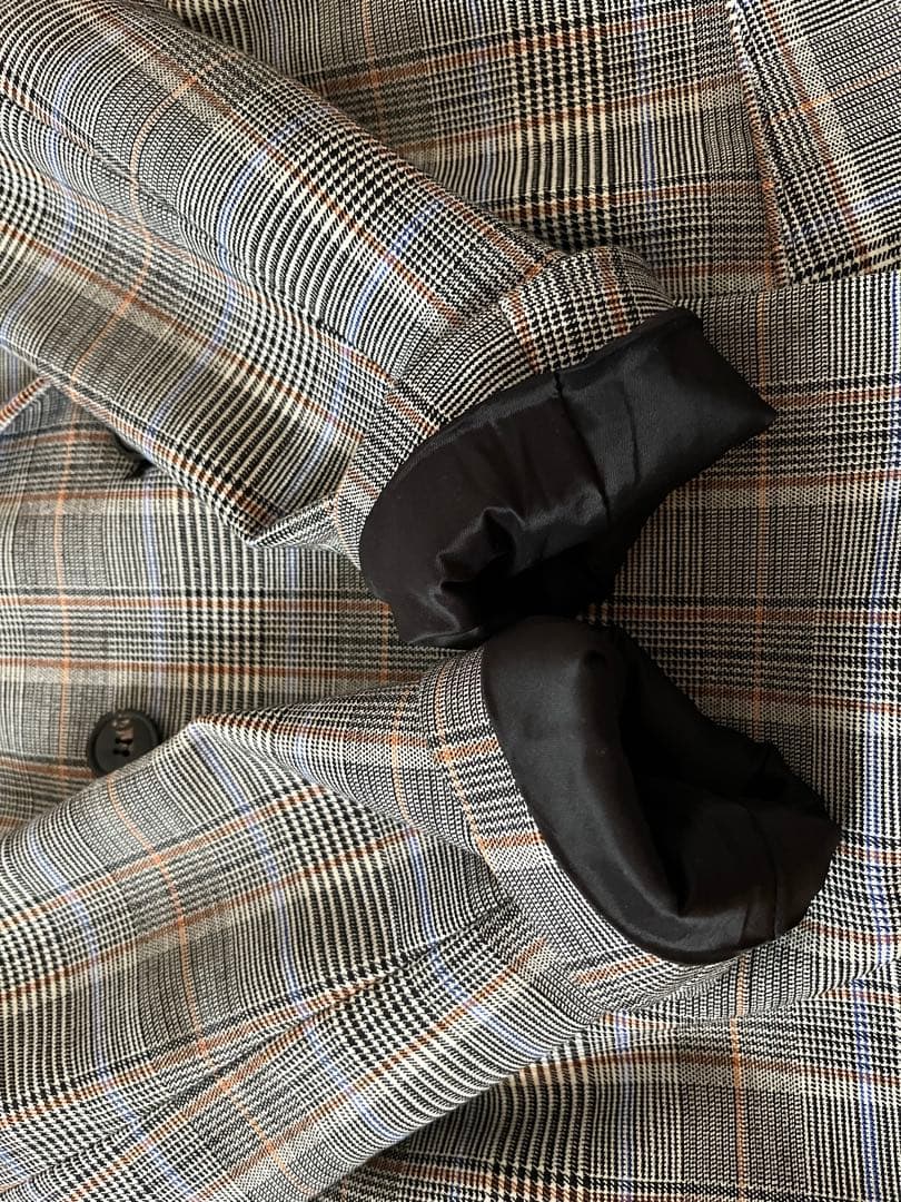 Theory セオリー グレンチェック コート ダブルジャケット ウール