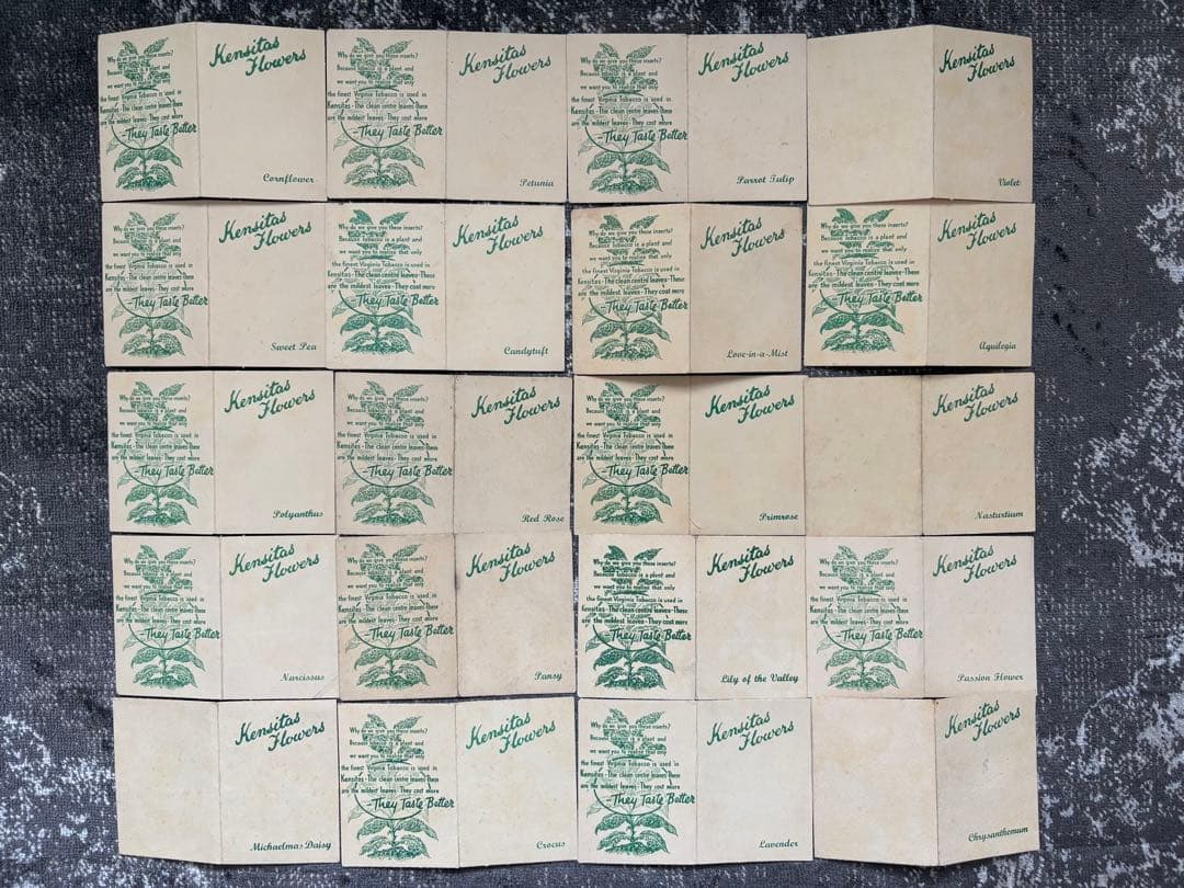 英国アンティーク　ケンジタス　シルクカード　60枚　ミディアムサイズ　ノベルティ