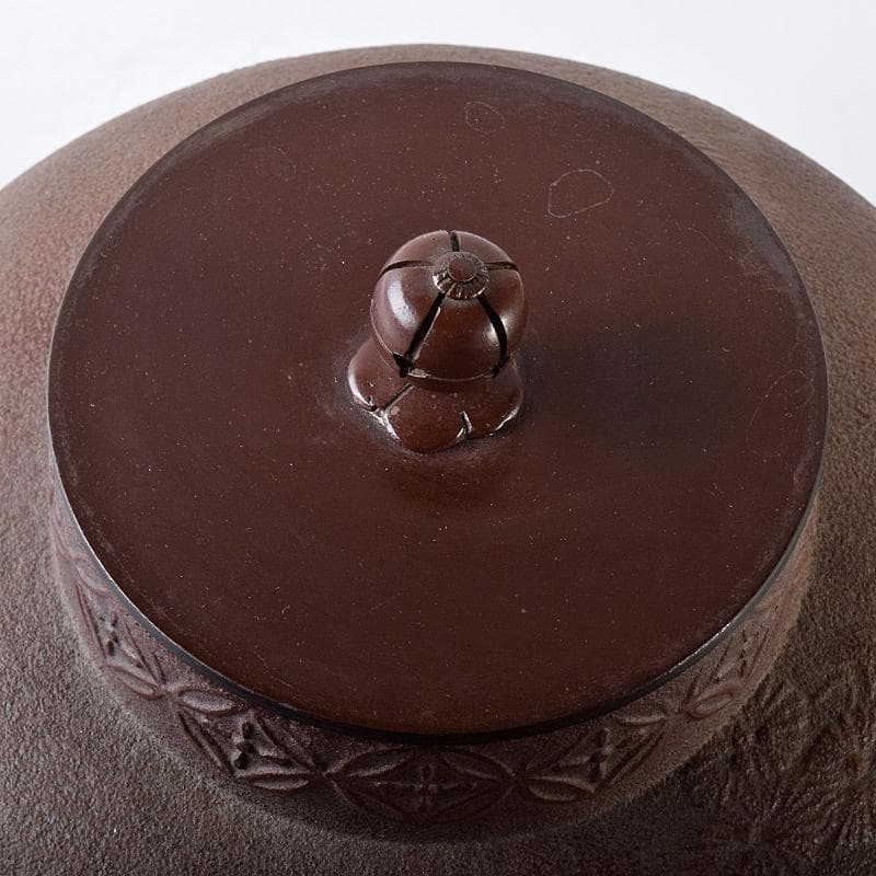 茶道具　人間国宝　釜師　高橋敬典作　唐松地紋　甑口窯　共布共箱　V　R8702B