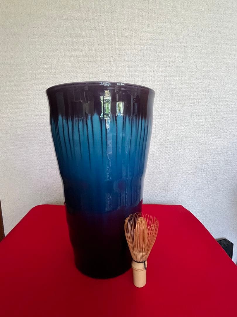 【特大】人間国宝 三代 徳田 八十吉 (正彦) 極上作 彩釉花器 共箱 T279