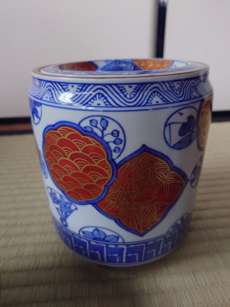 【値下げしました】染金襴手皆具　龍岳造