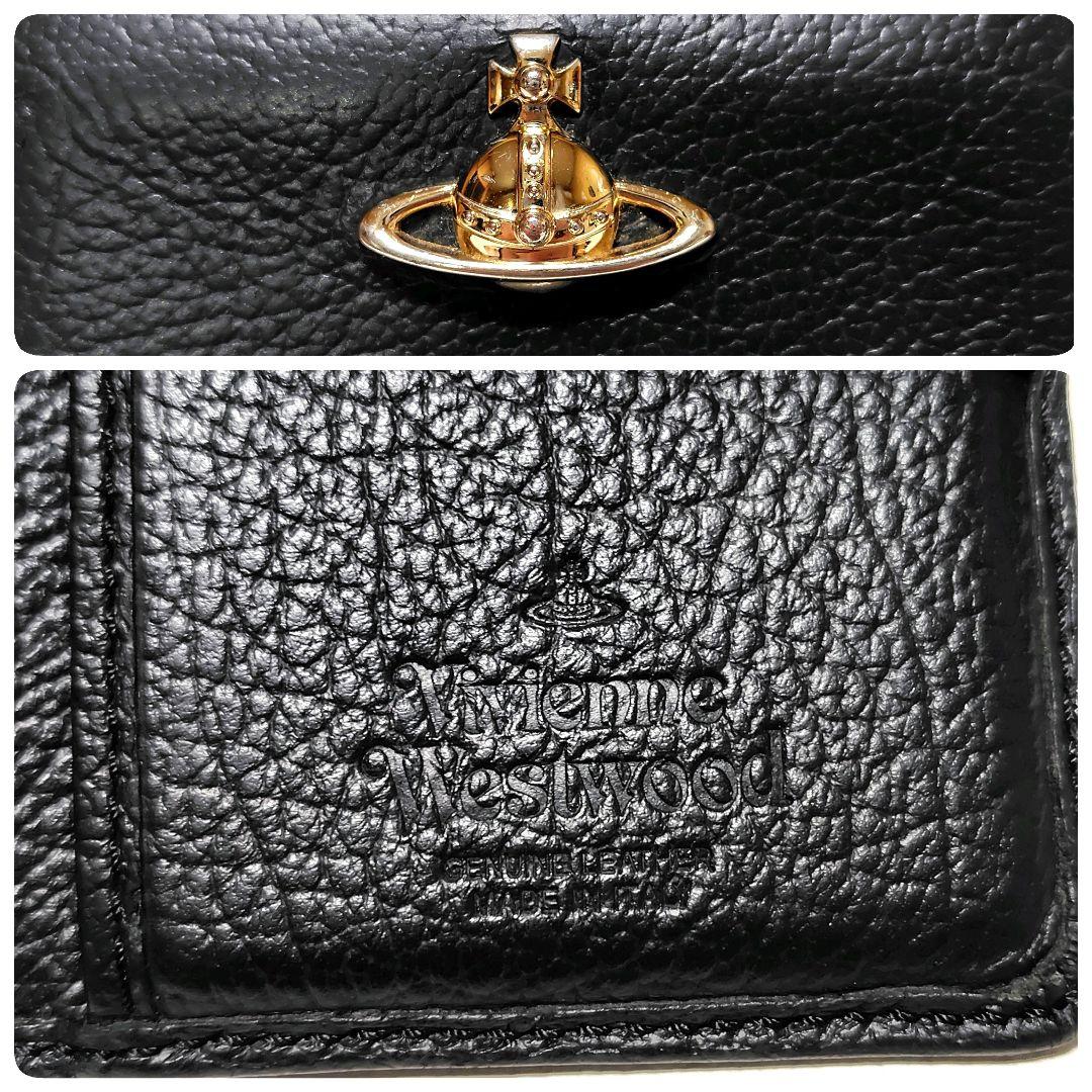 ヴィヴィアンウエストウッド　折り財布　がま口　黒　レザー　オーブ