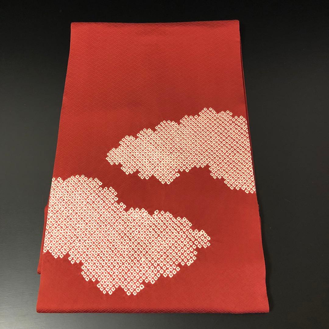 SO-762 名古屋帯 名古屋仕立て 太鼓柄 正絹 雲取り 鹿の子 カジュアル