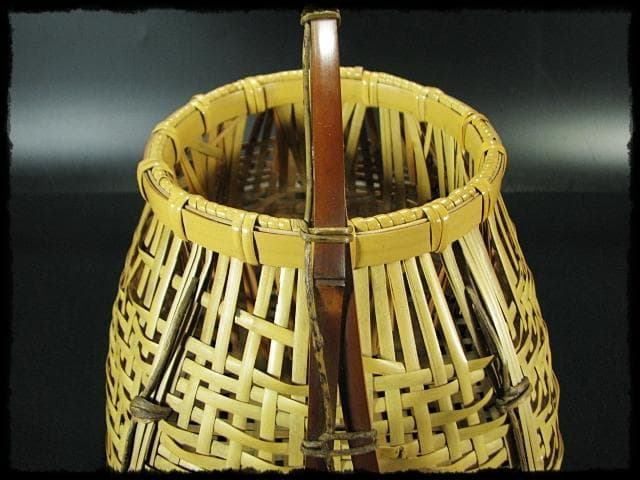 尋牛斎 久田 宗也 宗全作写 置うご 花入 黒田宗傳 宗全籠 書付共箱 f299