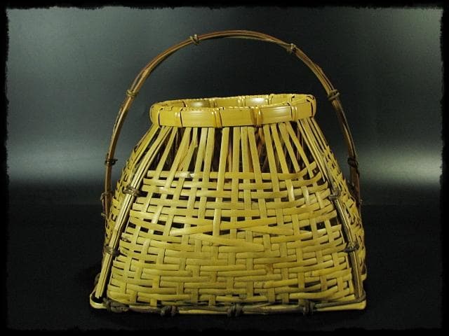 尋牛斎 久田 宗也 宗全作写 置うご 花入 黒田宗傳 宗全籠 書付共箱 f299