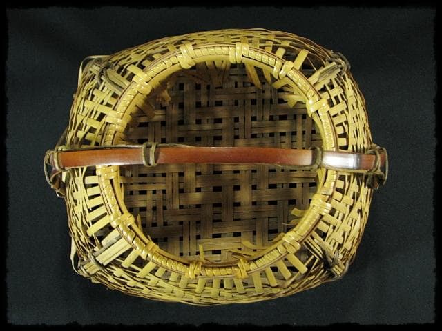 尋牛斎 久田 宗也 宗全作写 置うご 花入 黒田宗傳 宗全籠 書付共箱 f299