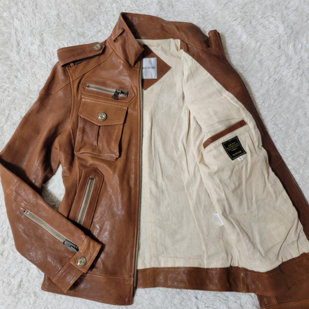 美品✨ バッファローボブズ　レザーライダースジャケット　ミリタリー　山羊革