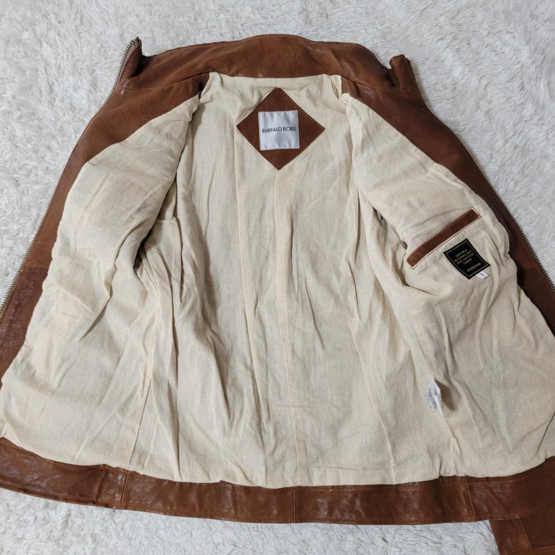 美品✨ バッファローボブズ　レザーライダースジャケット　ミリタリー　山羊革