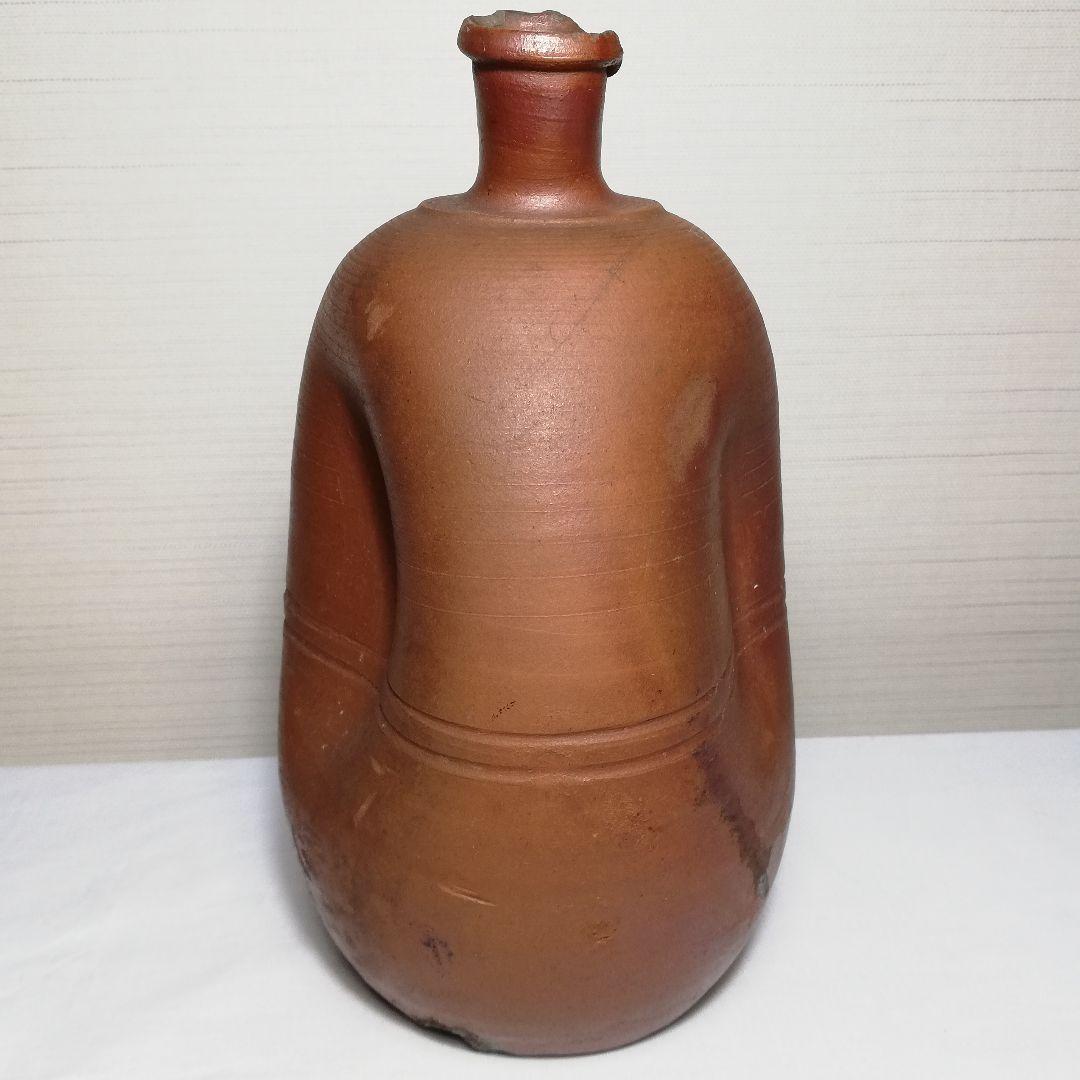 江戸末期 古備前 人形徳利 布袋尊 備前焼 花入 酒器 フラワーベース へそ徳利