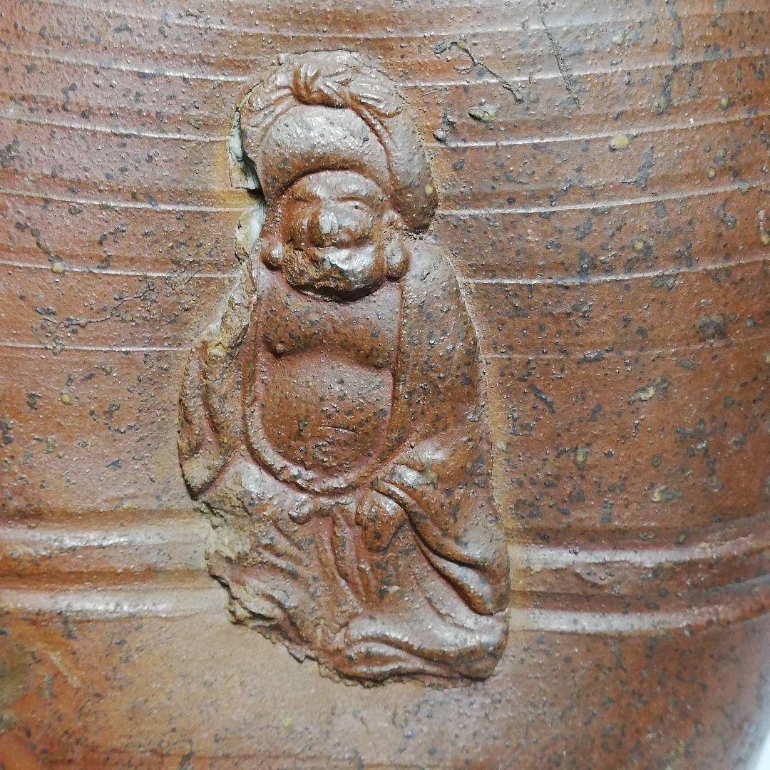 江戸末期 古備前 人形徳利 布袋尊 備前焼 花入 酒器 フラワーベース へそ徳利
