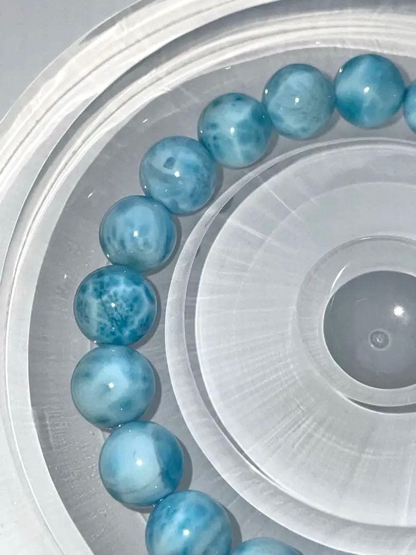 【高品質・現品】ラリマー 天然石 ブレスレット 9mm 亀模様が美しい