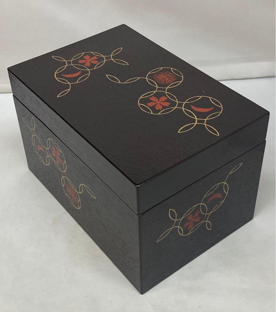 B216 茶箱セット 19点　雪月花　七宝繋文　溜漆　描き合わせ塗　茶道具