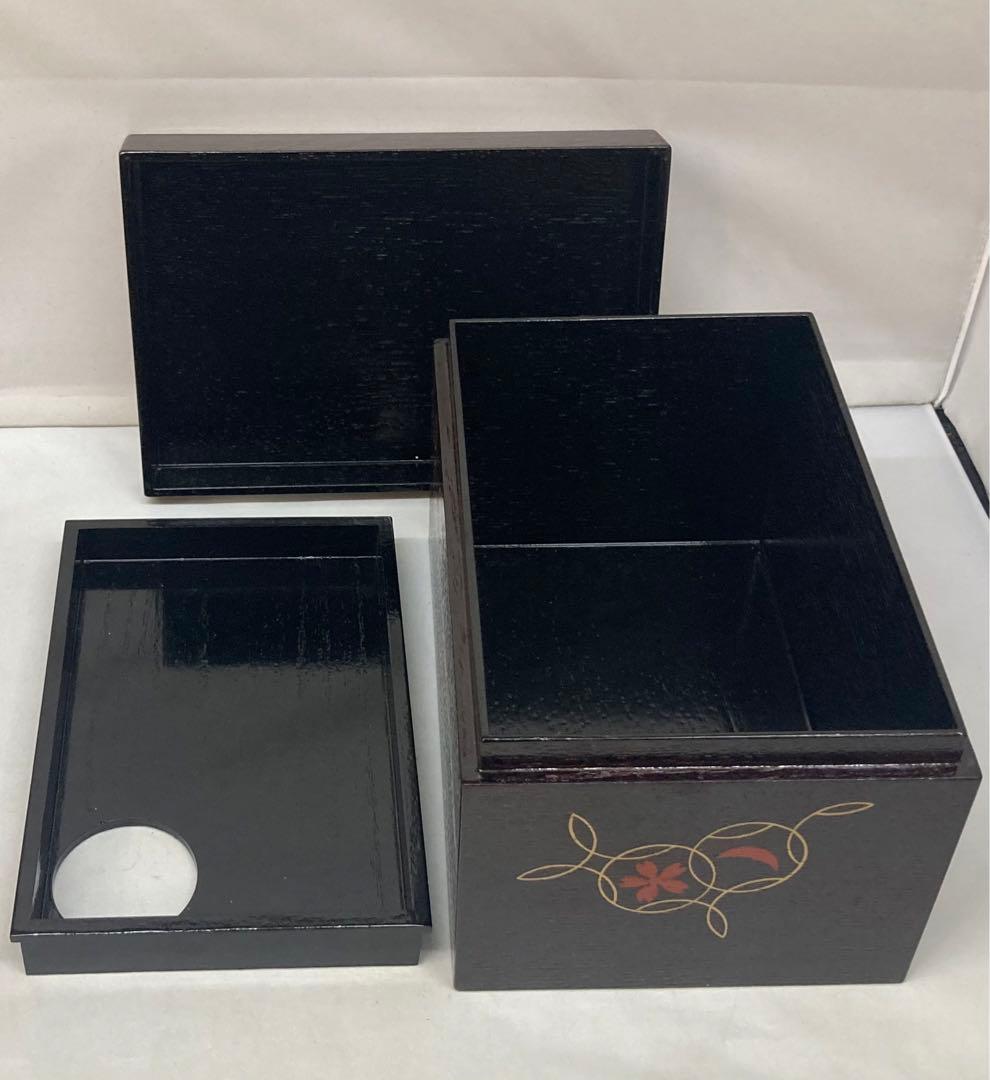 B216 茶箱セット 19点　雪月花　七宝繋文　溜漆　描き合わせ塗　茶道具