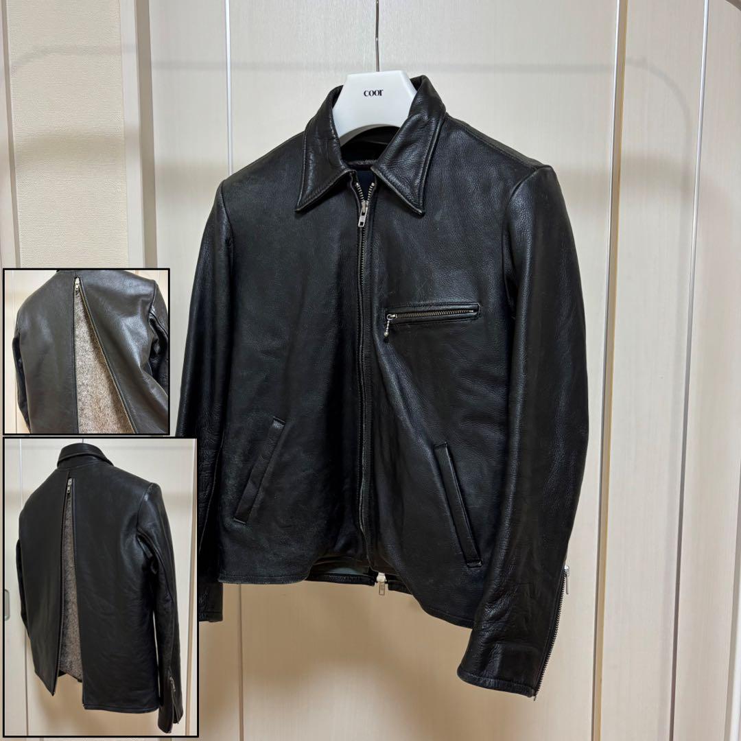 【希少】layering gimmick leather jacket