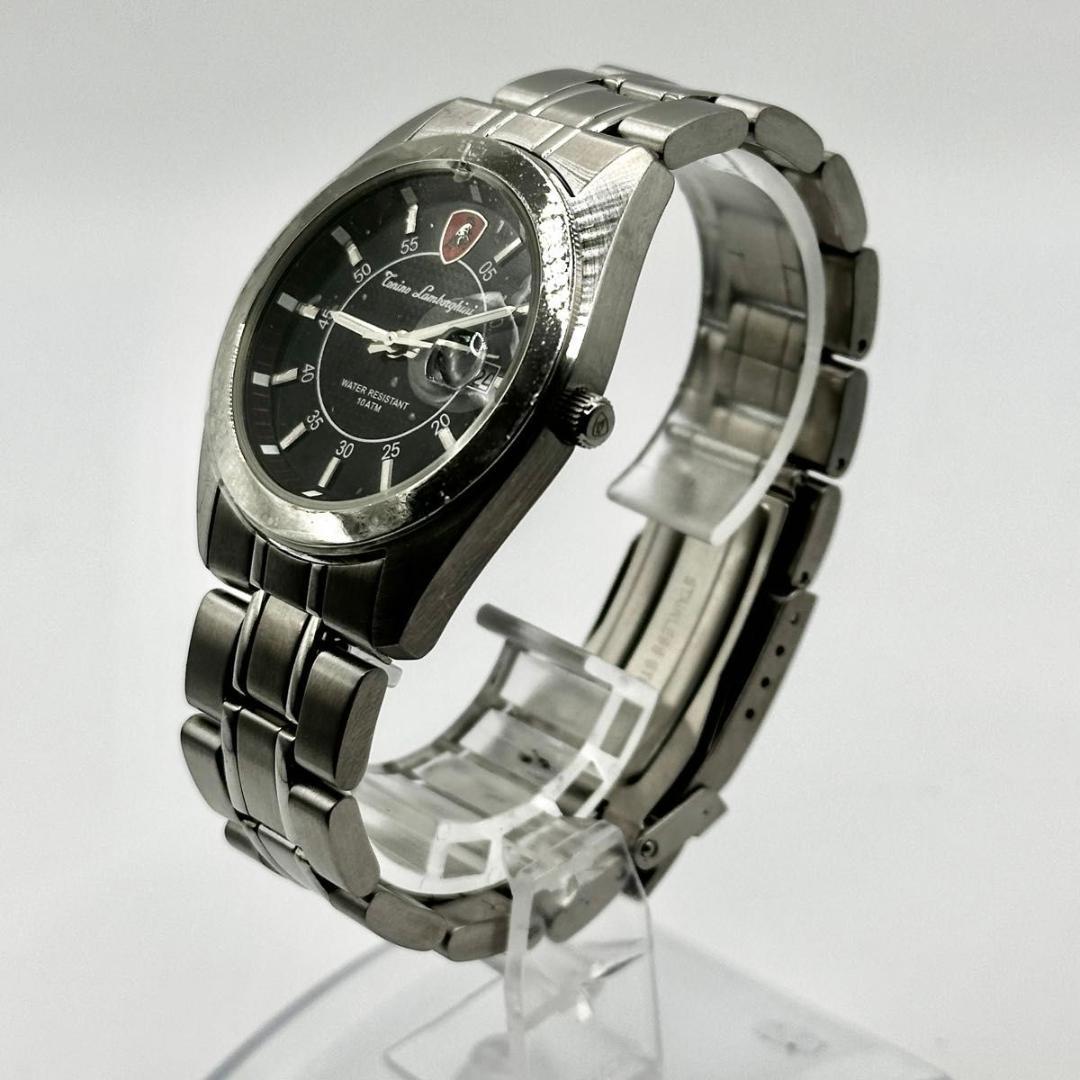 本体保護シール付き トニノ ランボールギーニ 腕時計 クオーツ デイト メンズ