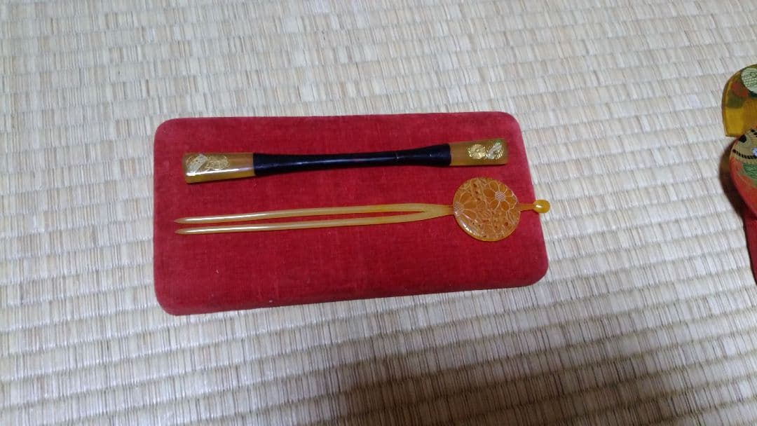 和風デザイン 漆器 かんざしセット