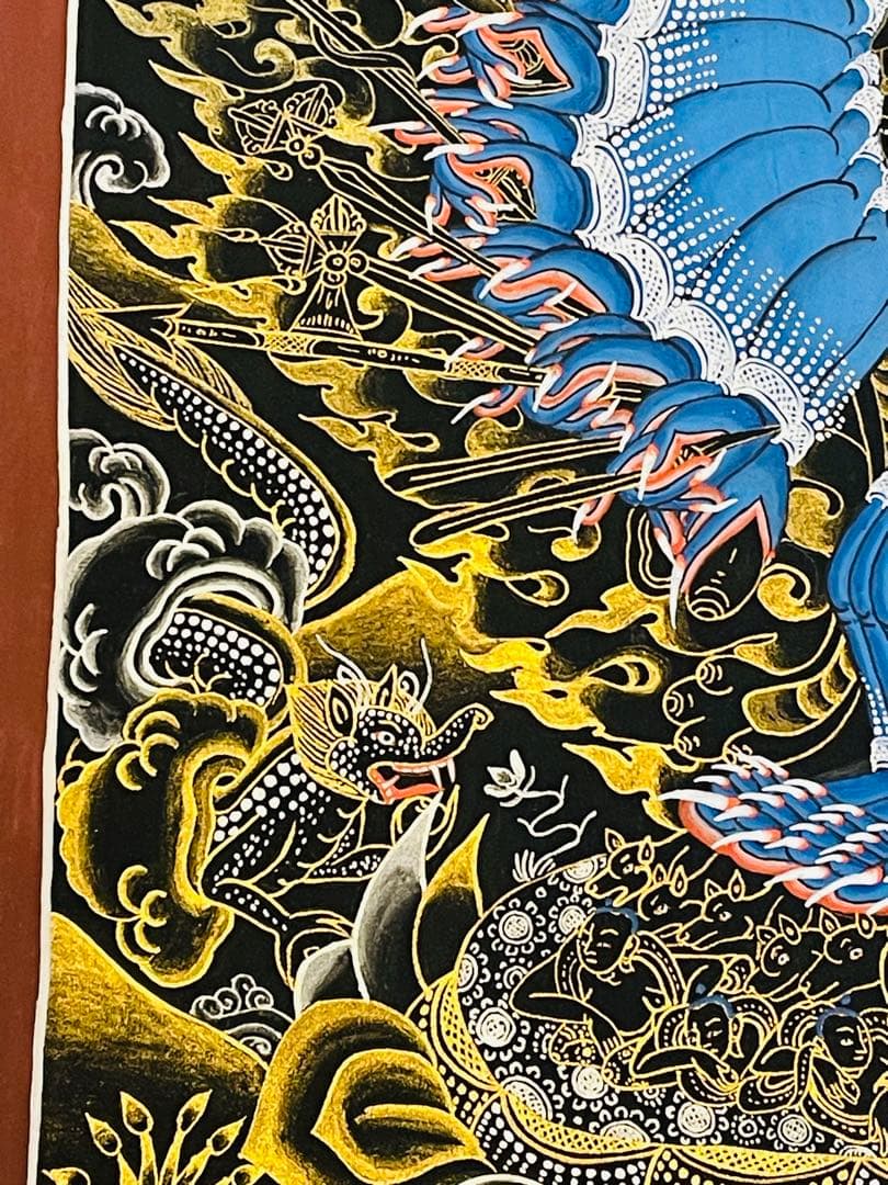 肉筆画 一点物 ヤマーンタカ 歓喜天 大威徳明王 曼荼羅 タンカ