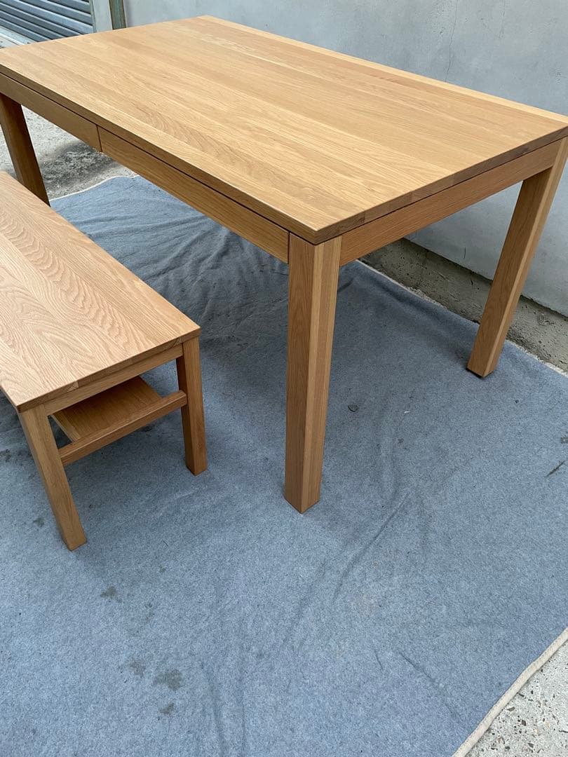 tmnk　美品　無印良品　オーク材　ダイニングテーブル　ベンチイス
