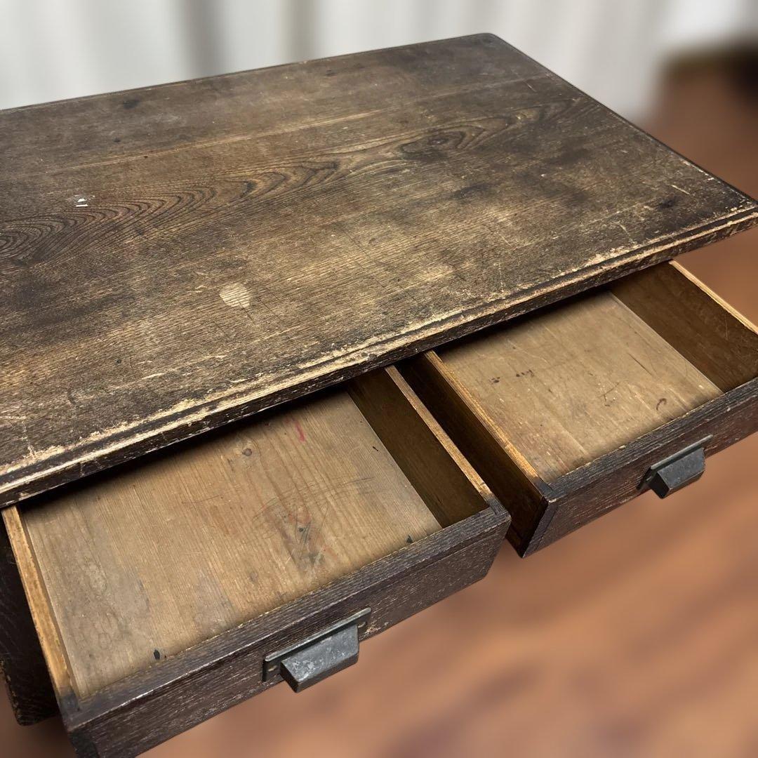 昭和レトロ 木製文机 書斎机 ローテーブル 座卓 古家具 経台ビンテージ