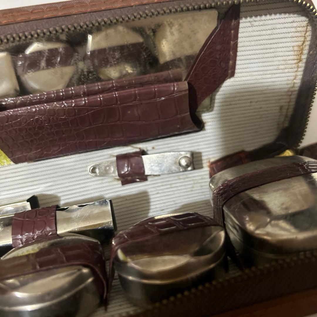 昭和レトロ　洗面セット　ワニ皮