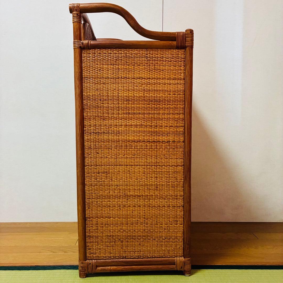 籐家具 ラタン 5段 チェスト 昭和レトロ タンス 収納棚 ナチュラル