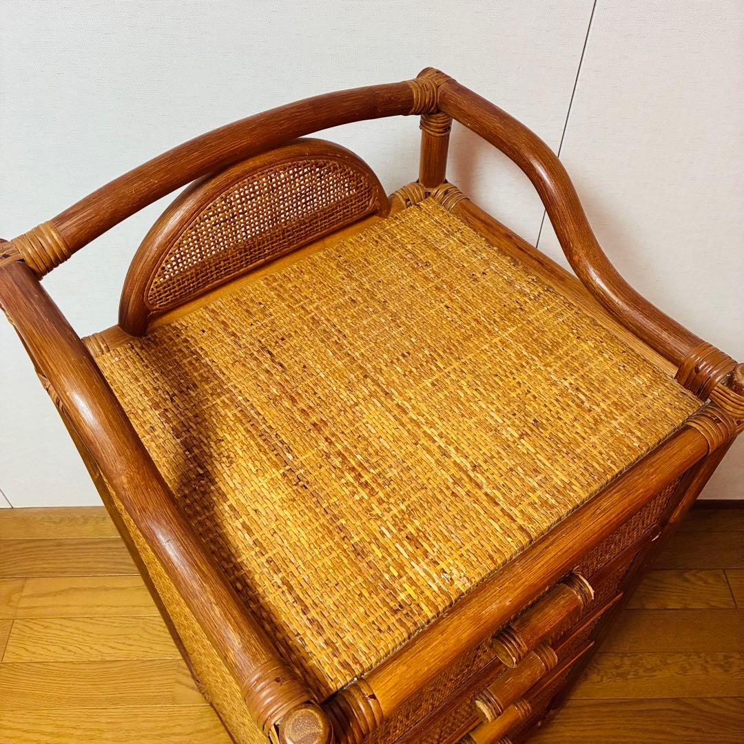 籐家具 ラタン 5段 チェスト 昭和レトロ タンス 収納棚 ナチュラル