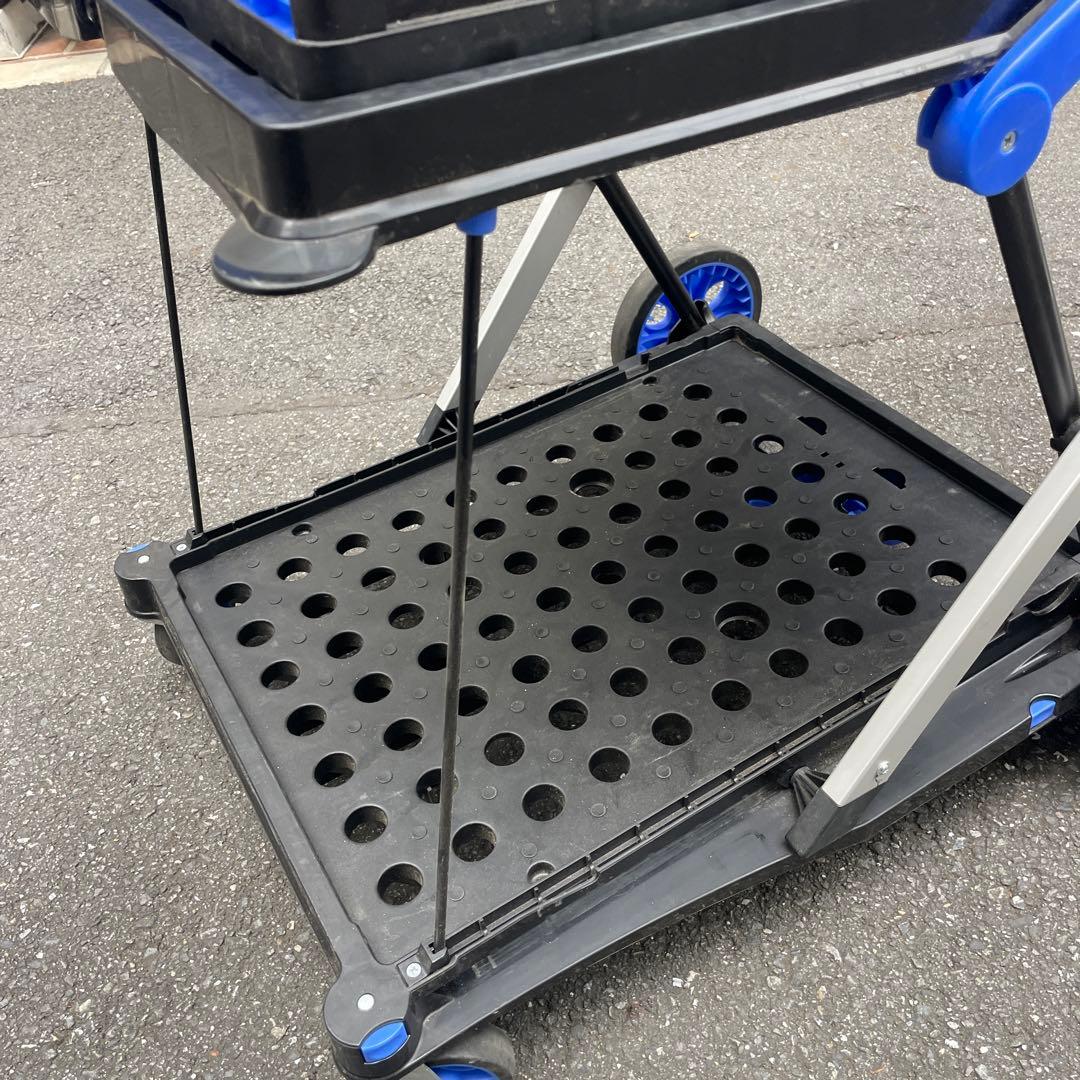 折りたたみ式カート ショッピングカート ダブルレイヤートローリー/ヤ