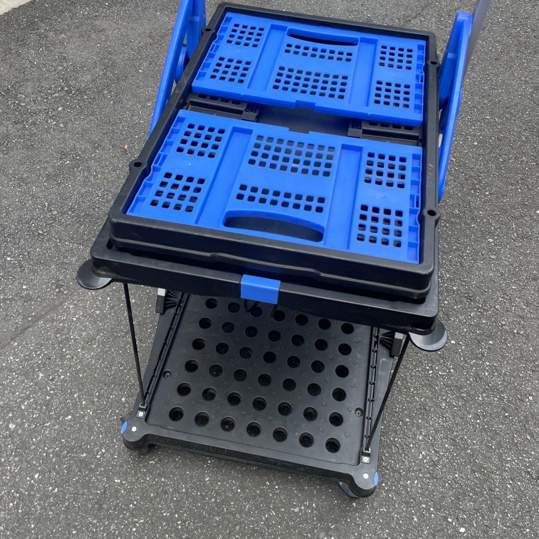 折りたたみ式カート ショッピングカート ダブルレイヤートローリー/ヤ