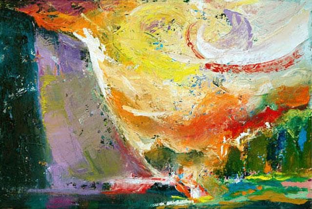 油絵 菅家令子 絵 絵画インテリア 額付(黒) uF6-111309 風景朝夕陽