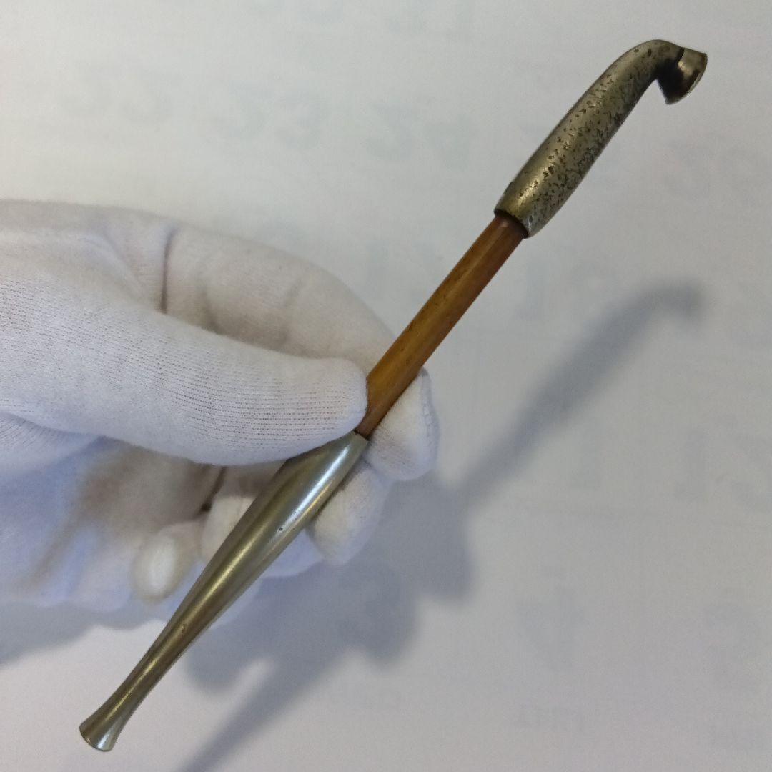 「アンティーク　レトロ」古美術 骨董（村田・保証）刻印 煙管 18㎝