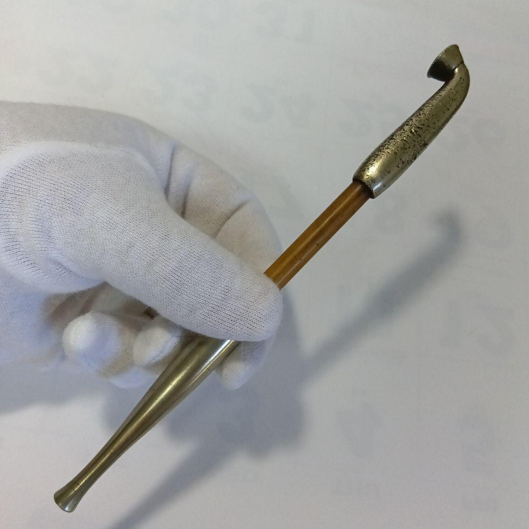 「アンティーク　レトロ」古美術 骨董（村田・保証）刻印 煙管 18㎝