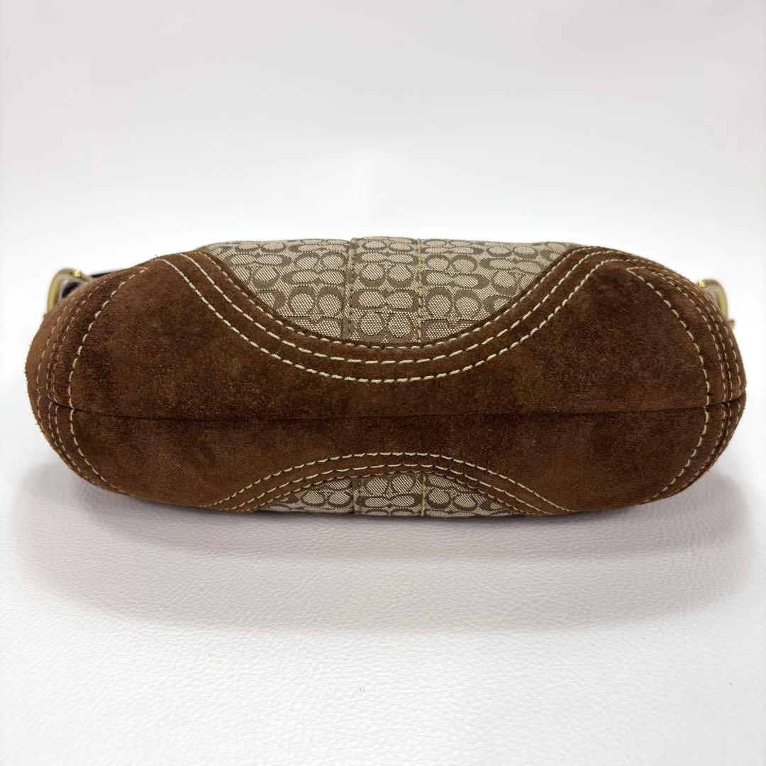 COACH シグネチャー ワンショルダー キャンバス レザー スエード 2154