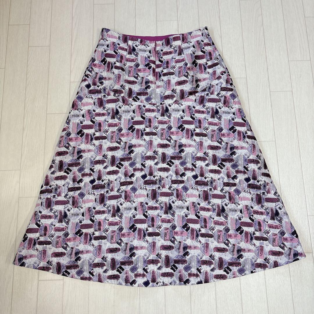 美品 ANAYI アナイ オードトワレジャガード後ろ切り替えスカート 36