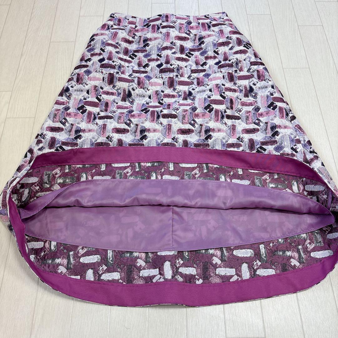 美品 ANAYI アナイ オードトワレジャガード後ろ切り替えスカート 36