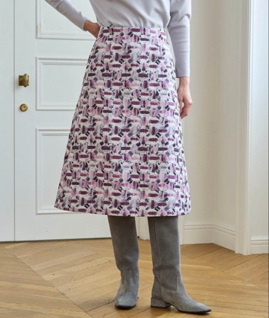 美品 ANAYI アナイ オードトワレジャガード後ろ切り替えスカート 36