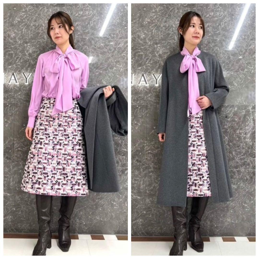 美品 ANAYI アナイ オードトワレジャガード後ろ切り替えスカート 36