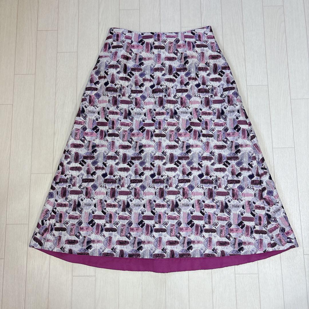 美品 ANAYI アナイ オードトワレジャガード後ろ切り替えスカート 36