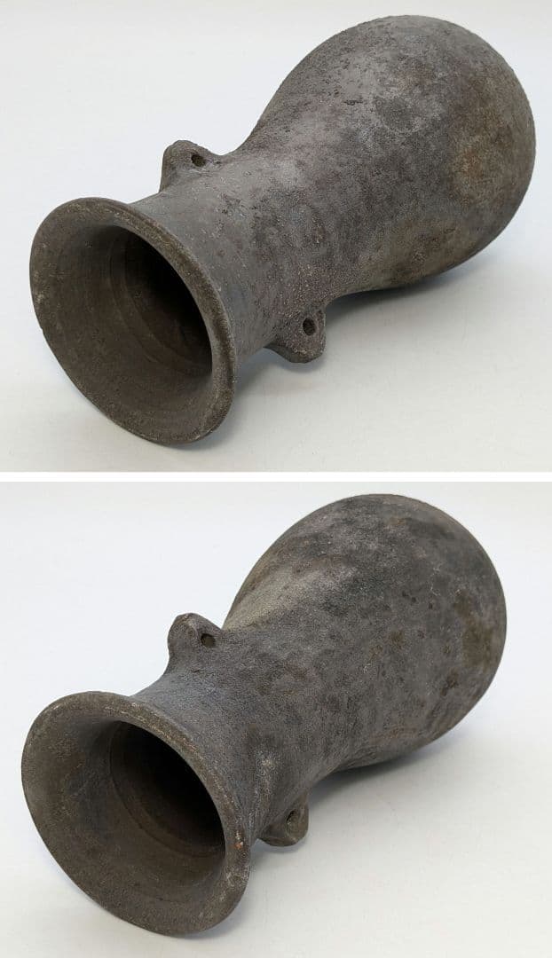 岡山県重要無形文化財 山本出 備前焼 耳付花入 備前須恵 花瓶 花器 置物 窯変