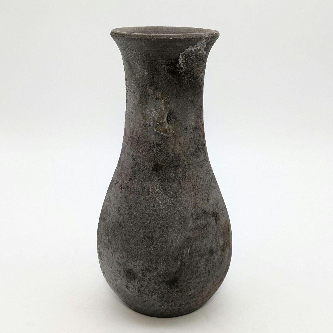 岡山県重要無形文化財 山本出 備前焼 耳付花入 備前須恵 花瓶 花器 置物 窯変