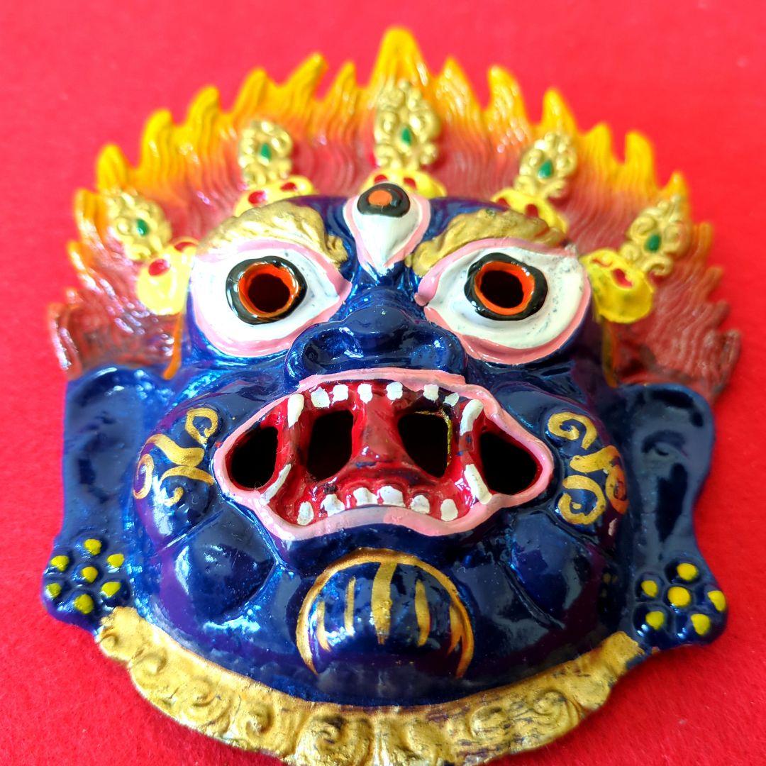 クリェーターの方に…貴重品…金属製マハーカーラ迫力満点の飾り面、密教法具！