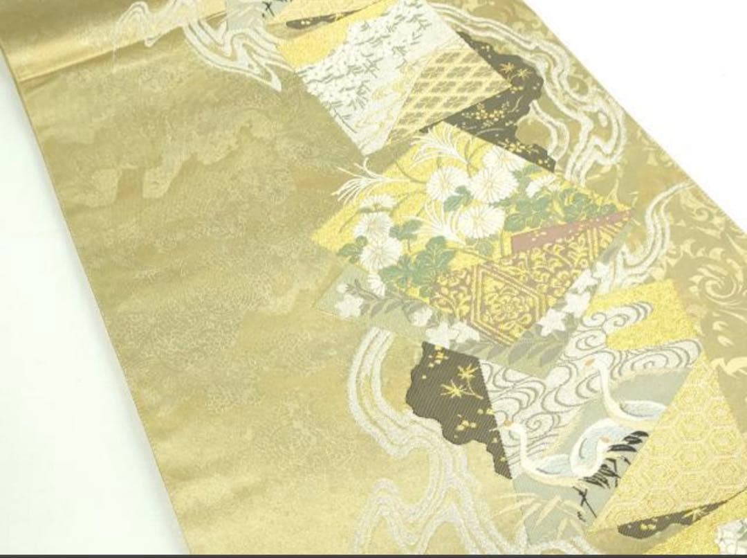 振袖フルセット6点M〜Lサイズ駒刺繍　雲取り金箔　正絹　売り切り終了