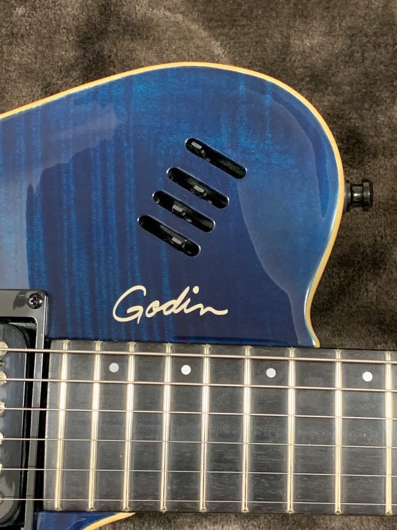 ギター GODIN LGXT Trans Blue Flame AAA SF