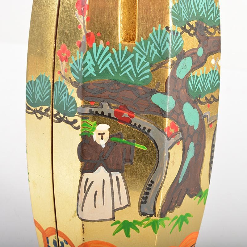 茶道具　中村湖彩作　金蒔絵　ぶりぶり　ふりふり　香合　共箱　V　6020