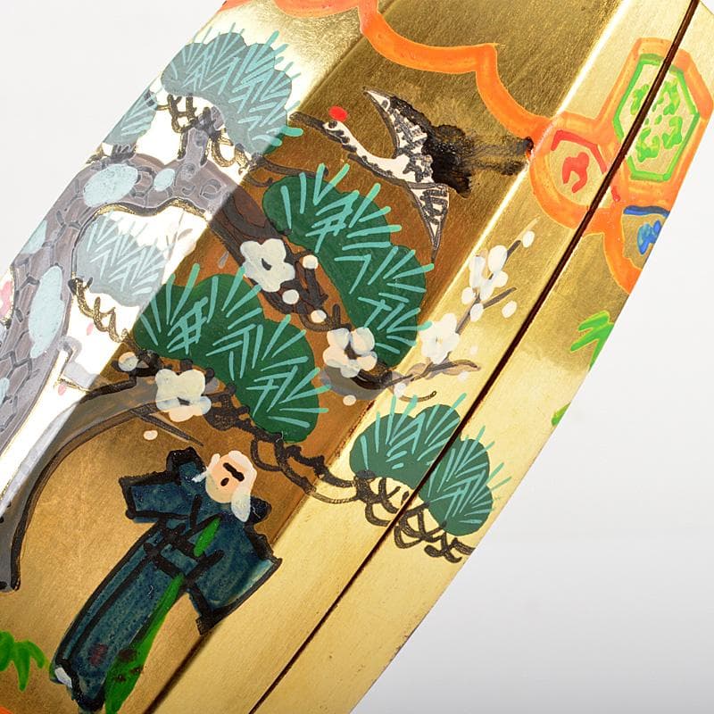 茶道具　中村湖彩作　金蒔絵　ぶりぶり　ふりふり　香合　共箱　V　6020