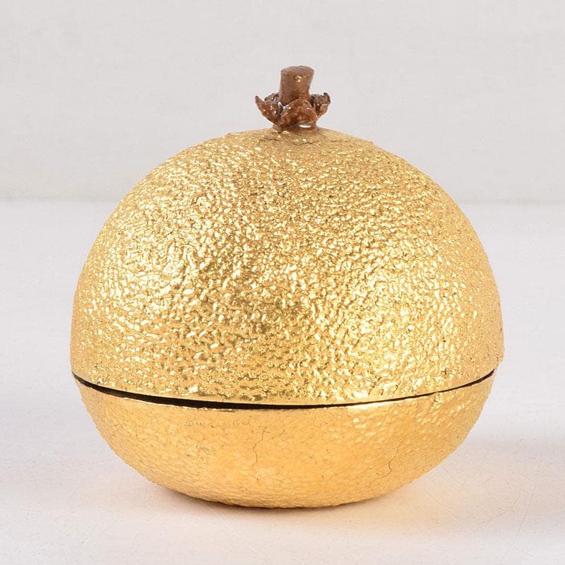 茶道具　村田道寛作　金蒔絵　蜜柑香合　共箱　V　8370