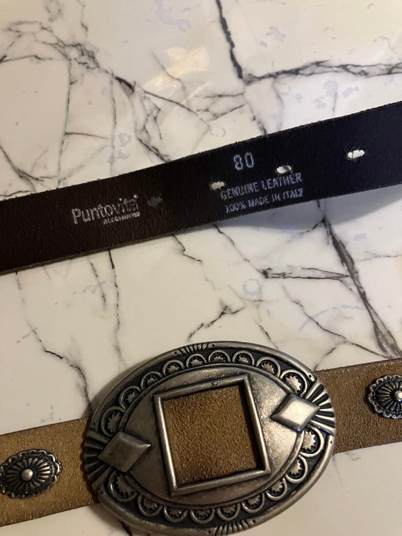 Whim Gazette Puntovita レザーコンチョベルト