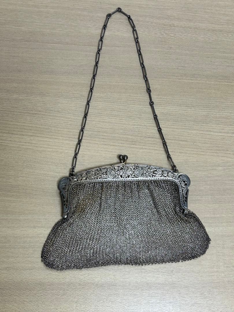 アールデコ/アンティーク/シルバーメッシュバッグ/Ｇ.ＳＩＬＶＥＲ