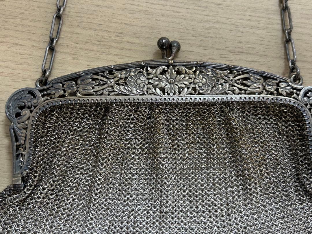 アールデコ/アンティーク/シルバーメッシュバッグ/Ｇ.ＳＩＬＶＥＲ