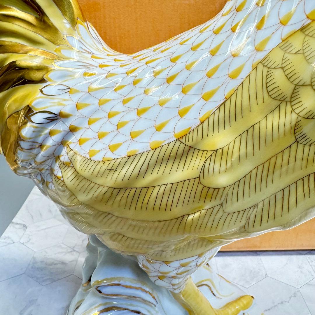 DA1301 ヘレンド　herend 鶏　ニワトリ　鳥　置物　陶器